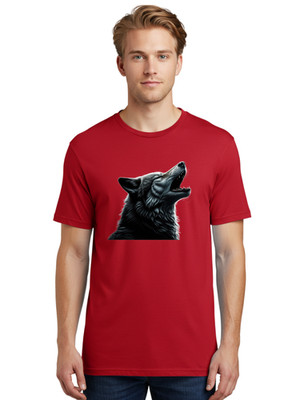 Howling-Wolf-3 Mens Graphic Tee, 100% Cotton, Casual Summer Wear