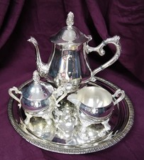 Elegance Silverware Three Piece Tea Set with Round Tray Boxed  - R199/08
