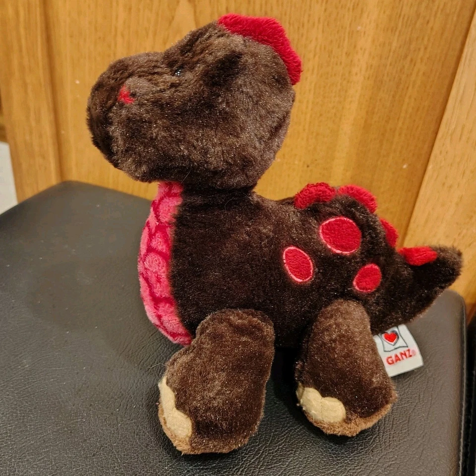 Webkinz Dinosaur Plush Brown Red 10" Standing Stuffed Ganz B55 - Image 2 of 4