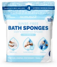 Rinse-Free Bathing Wipes - 25 Pack Disposable Shower Wipes for Easy Cleaning