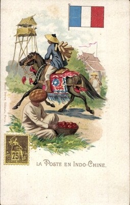 Briefmarken Litho La Poste en Indo-Chine, Vietnam, Post,... - 11091434
