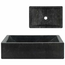 vidaXL Marble High Gloss Black Sink 45x30x12 cm