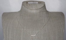 Silpada Sterling Silver Dainty "Elisa" Crystal Curved Bar Pendant Necklace N2802