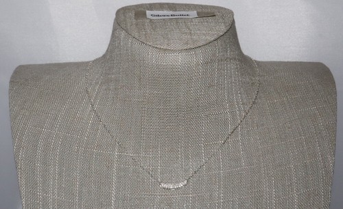 Silpada Sterling Silver Dainty "Elisa" Crystal Curved Bar Pendant Necklace N2802