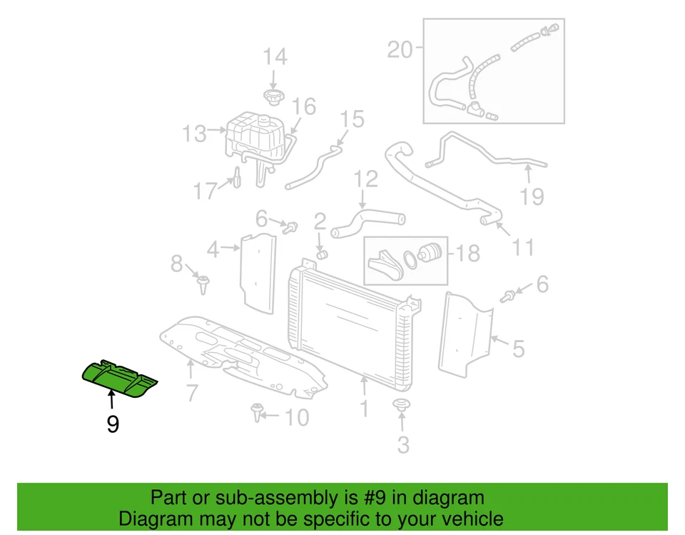 2003 - 2007 正品通用卡车散热器支撑挡板通用 15187923 — 第 3/4 张图片