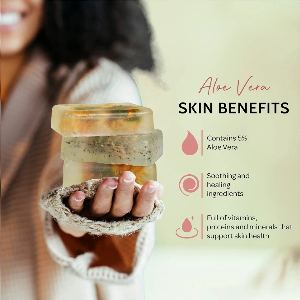 Base de jabón para derretir y verter aloe vera (10 lb) │ Glicéridos 100 % naturales premium a granel... Foto 4 de 4