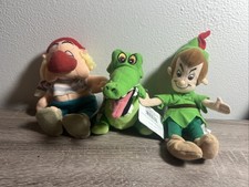 Disney Store Mini Bean Bag Plush Peter Pan Lot Crock Tick Tock Croc NWT 8 inch