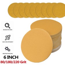 6" Inch 80/180/220 Grit 100-PACK DA Sanding Disc PSA Sandpaper Roll -Sticky Back