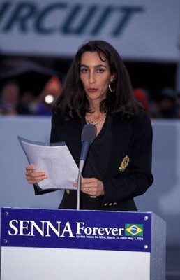 Viviane Senna da Silva visits the Japanese GP to talk about her la- Old Photo