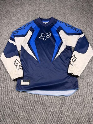 Fox Racing Jersey Shirt Mens Large Blue Long Sleeve Motocross MX