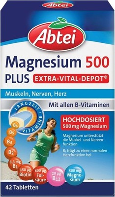 Abtei Magnesium 500 Plus Extra Vital Depot B Vitamine vegan 42 Tabletten