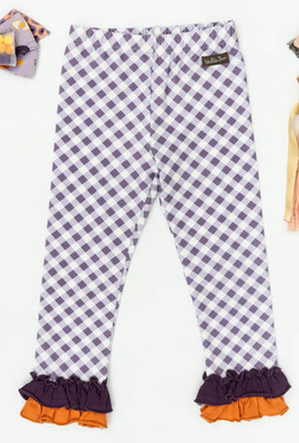 NWT Matilda Jane Gingham and Goblin Ruffle Leggings Girl's Size 14