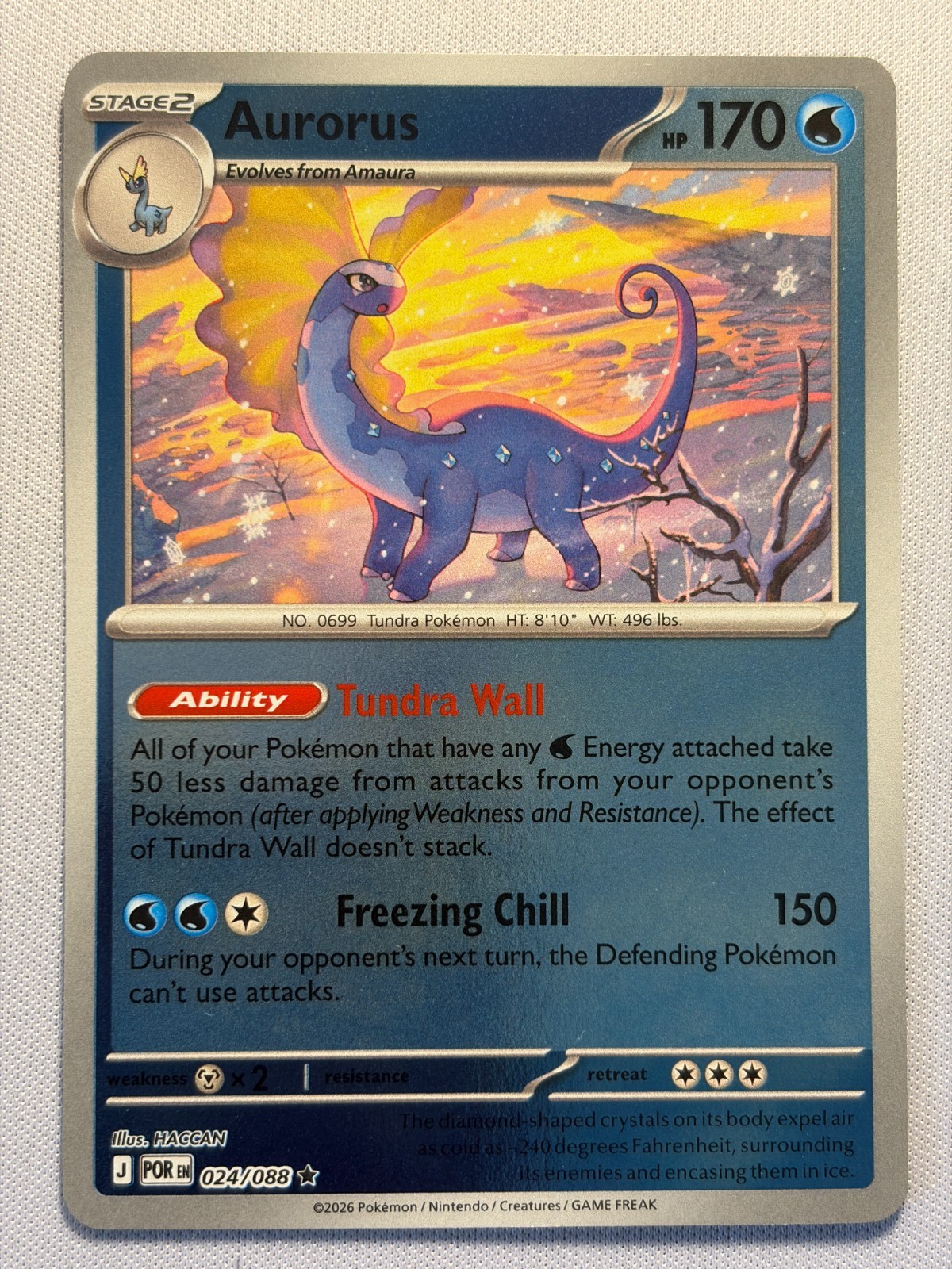 2026 POKEMON ME03 PERFECT ORDER: AURORUS 24/88 REVERSE HOLO NM