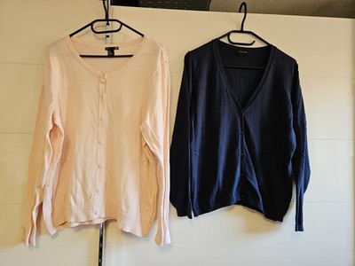Strickjacke Pullover Damen Gr XL 44 H&M,Atmosphere,Hell Rosa, Dunkelblau Knöpfe