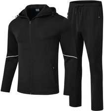 Men's Track Sweat Suits 2 Piece Set Sweatsuits Tracksuits Jogging Workout Gym...