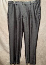 Louis Raphael Tailored Mens Dress Pants Gray 38x30 Poly Blend Formal Office Work