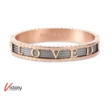 NWOT Charriol Forever "Loved" Personalized Bangle | Large - Rose/Steel | PC22