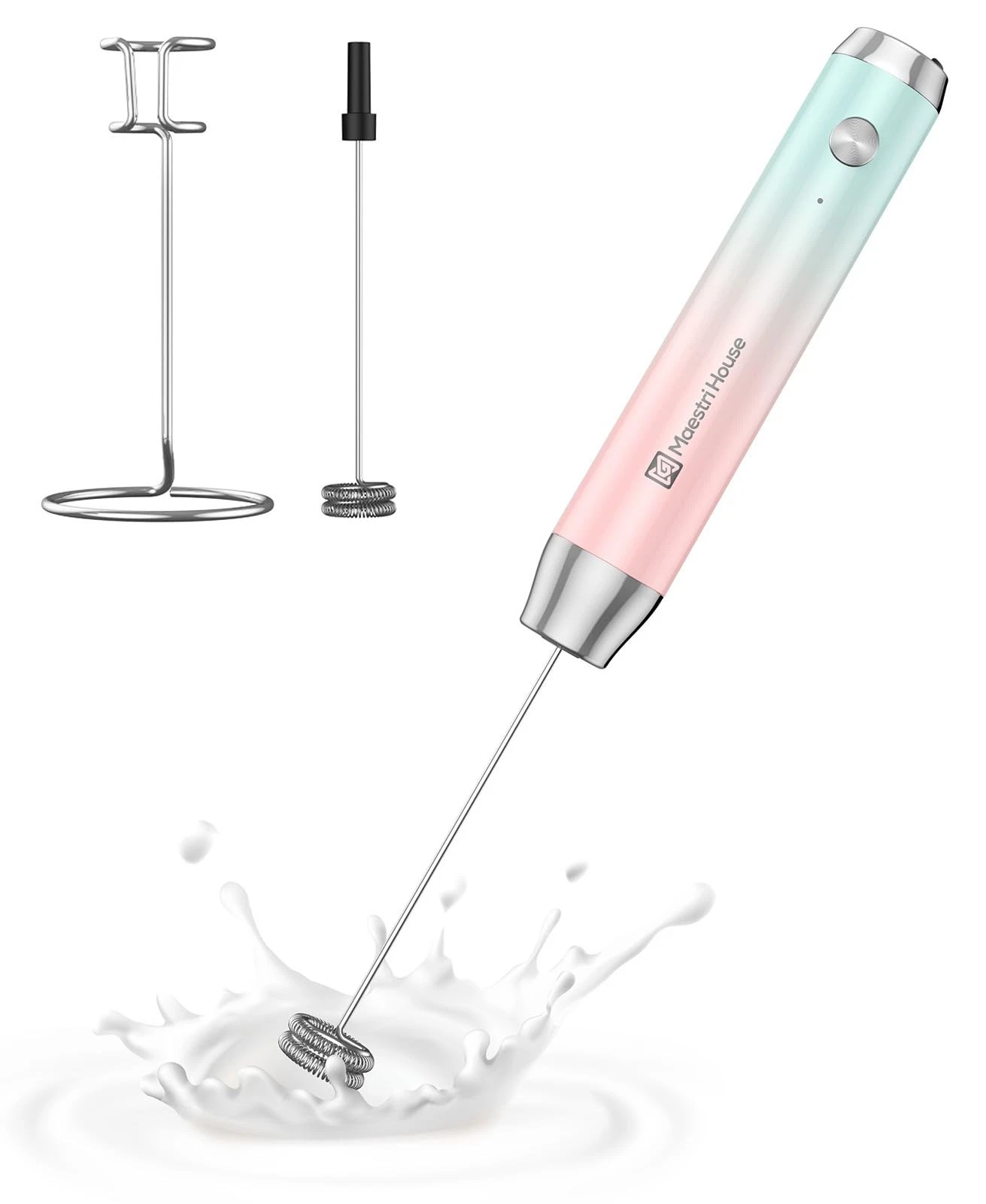 Rechargeable Milk Frother with Stand, LunaFro Handheld Electric Foam Maker Wa...