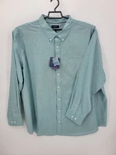 Croft & Barrow Shirt Mens 3XB Light Green Easy Care Long Sleeve Button Up Oxford