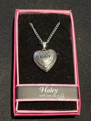 Heart Picture Locket With Love Necklace 16-18'' Chain Haley