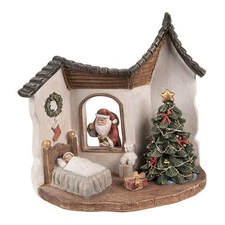 SINT Christmas House with Warm White LED Light Resin Ornament & Figurines