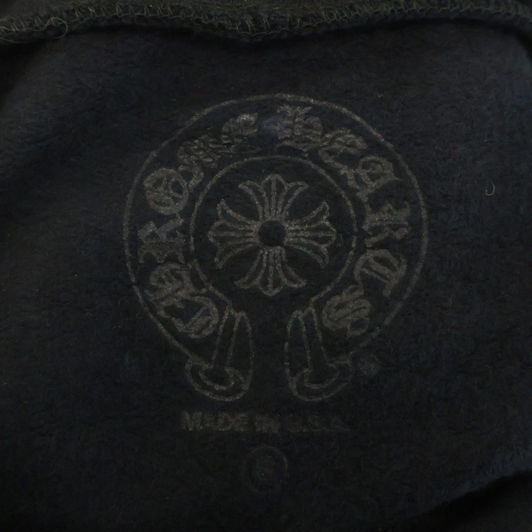 Felpa con cappuccio pullover CHROME HEARTS SWTSHRT PLVR stampa logo braccio nero usata 6db4ad8c243