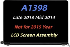 A1398 LCD Screen Replacement for MacBook Pro Late 2013 Mid 2014 Assembly Silver