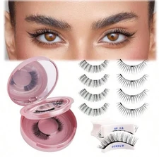 Magnetic False Eyelashes Natural Eye Lashes Extension Kit Set No Glue Needed