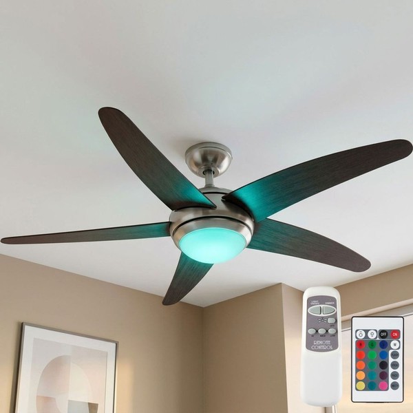 Deckenlampe Deckenventilator Wohnzimmerleuchte Rgb Led Fernbedienung Dimmbar-image