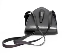 Medieval Leather Shoulder Bag SCA LARP reenactment Black