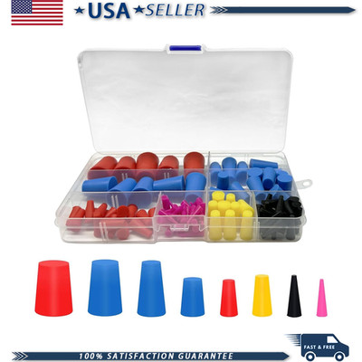 Silicone Tapered Plugs Assortment Kit, 105PCS, 8 Sizes 1/16 to 5/8, Size: 105PCS