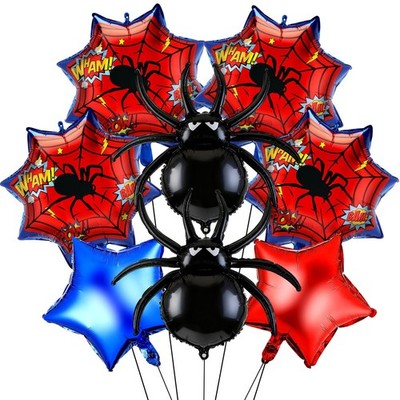 8 Pcs 25 Spider Theme Balloon Foil Party Decoration Balloon Cartoon Large Spi...