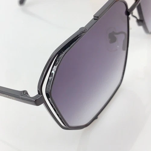 LLOUISV Z1316 Geometric Aviator Sunglasses Silver Frame Monogram Lens 61mm image 2