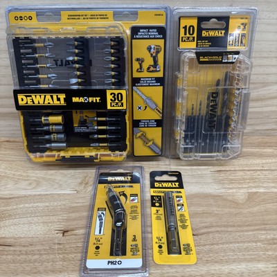 Lot of 4 DeWalt Screwdriving/Drill Bit Set-30Pcs/Pivot Holder/Drive Guide - DN51