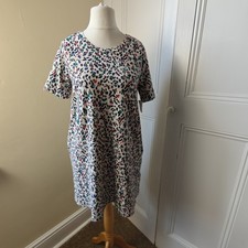 Joules  Womens Dress size 10 New Cream  Animal Print Cotton Summer 