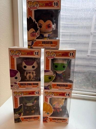 Dragon Ball Z Lot of 5 Funko Pop! Vegeta 10, Frieza 11, Piccolo 12, 13, Goku 14