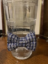 Tom Ford blue, Black And White Checkered adjustable Pre-tied bow tie