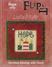 LIZZIE KATE: CHRISTMAS BLESSINGS FLIP IT HOPE (W/CHARM) CROSS STITCH PATTERN