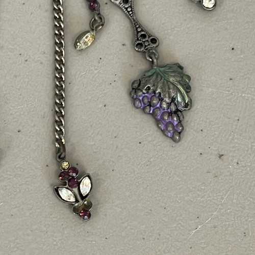 Don-Lin Grape Dangle Earrings Vintage Signed Unique 80s Post Backs - Picture 11 of 14