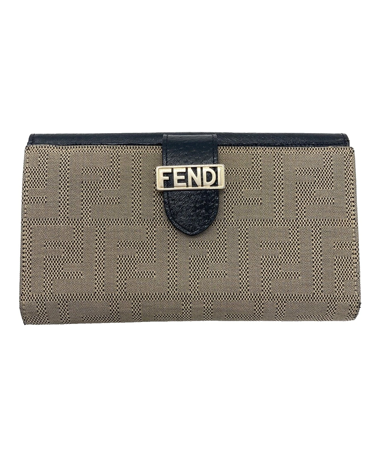 Carteras de cuero negro Fendi para hombres