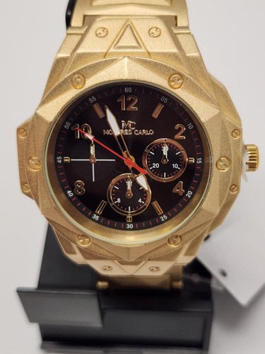 48mm Montres Carlo Men's Quartz Metal Band Watches- Pick Your Design - Picture 3 of 33