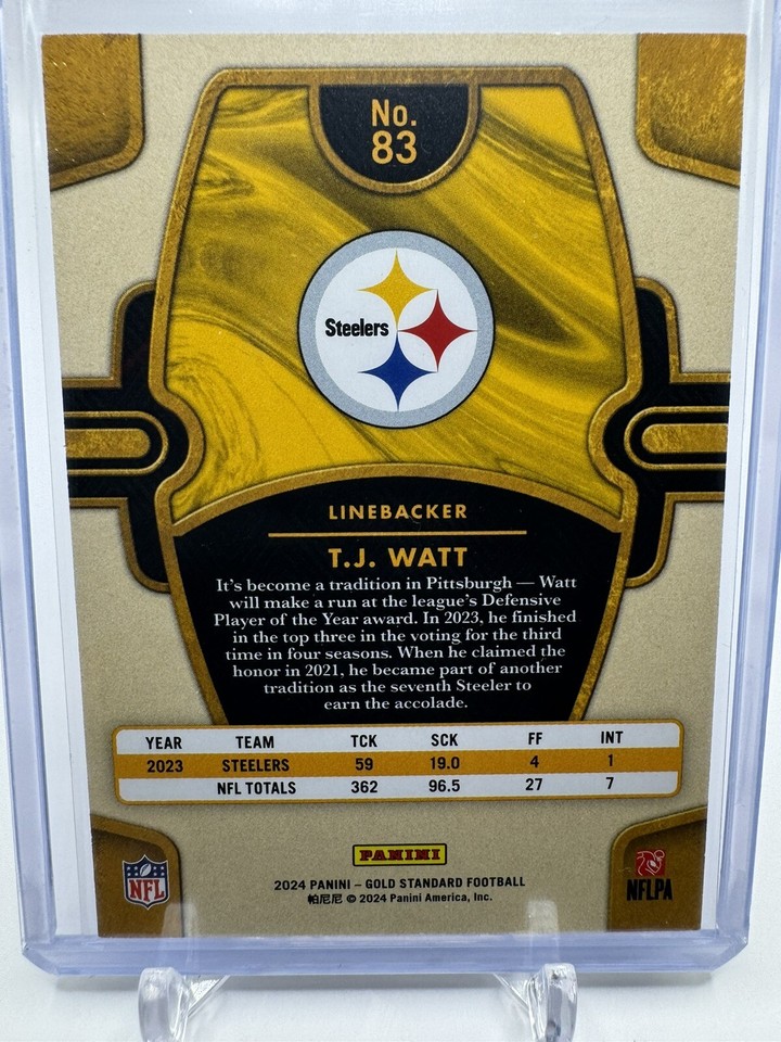 2024 Gold Standard TJ Watt 31/65 83 Pittsburgh Steelers eBay