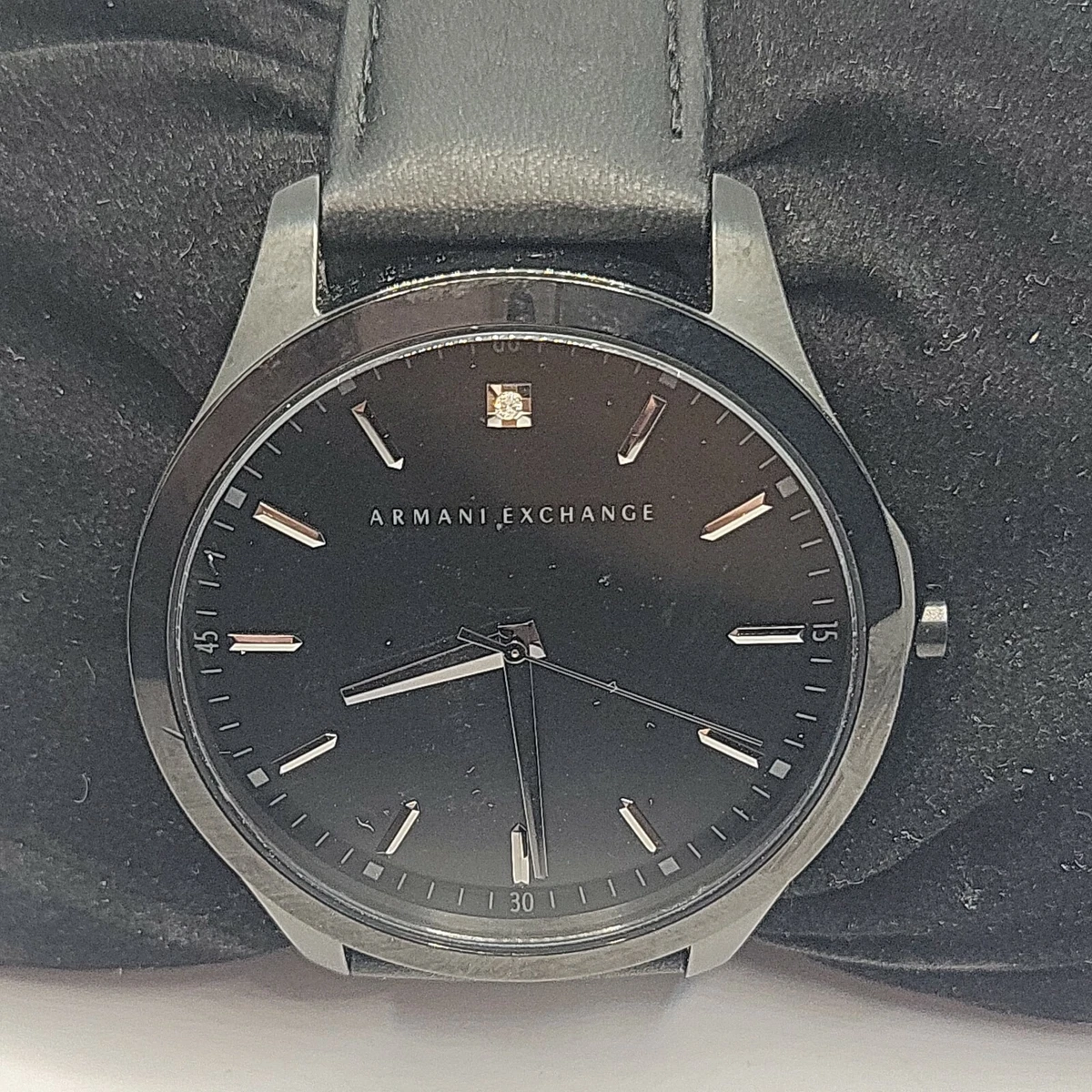 Mens black hot sale armani exchange watch