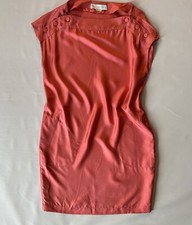 Stella McCartney Sz 38 Salmon Pink 100% Seta Silk Capped Sleeve Slip Dress EUC