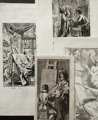 4 18th Artist at Work Themed Engravings