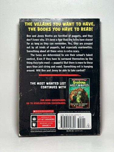 6th Print #8 Night of the Puppet People Goosebumps Most Wanted 2015 R.L. Stine - Picture 2 of 22