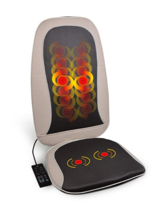 Medivon Massagematte Shiatsu Beheizt Creme Beige Rücken SPA Massagegerät Massagesessel