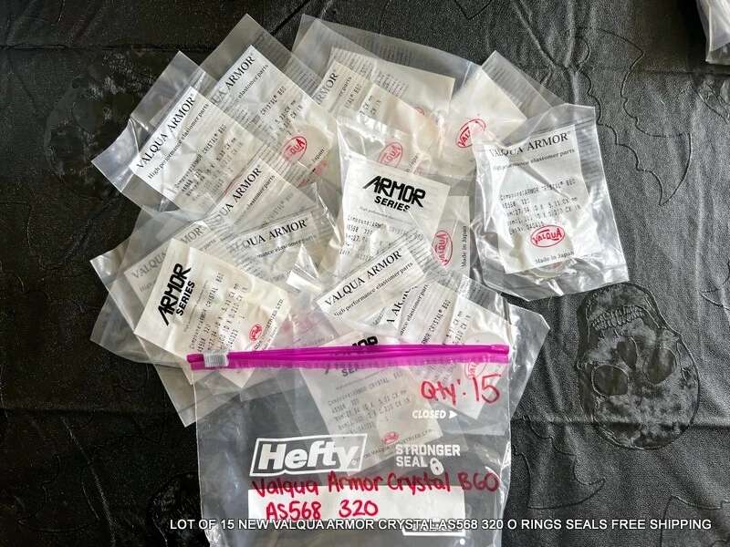 LOT OF 15 NEW VALQUA ARMOR CRYSTAL AS568 320 O RINGS SEALS FREE SHIPPING - Image 2 of 4