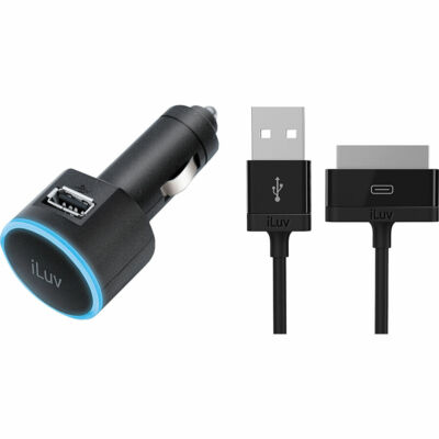 Genuine iLuv iAD562 USB Car Charger /w Charge Cable For iPad/iPhone/iPod 10.5W
