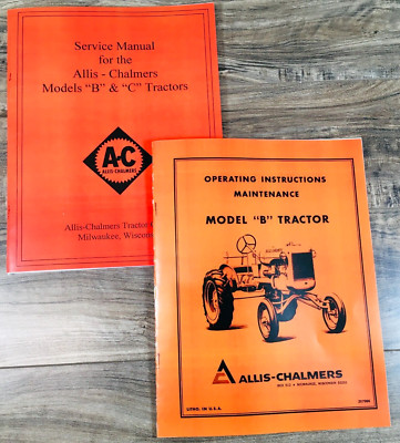 Allis Chalmers Model B Tractor Service Operators Owners Manuals Repair Shop AC